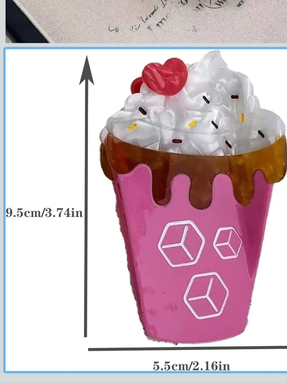 Novelty Ice Cream Hair Clip Funny Acetate Claw Clip summer fun nwt large clip